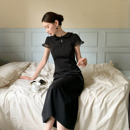 【ワンピース】夏 チュール エレガント フリル 半袖 ワンピース 【SNシリーズ】