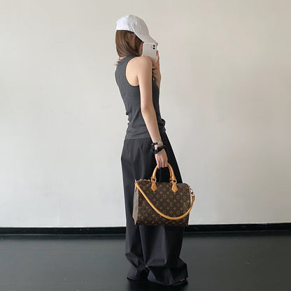 【トップス】レディース リブタンクトップ ノースリーブ 丸首 細見え 無地 コットン スリムフィット インナー トップス 夏【FCシリーズ】