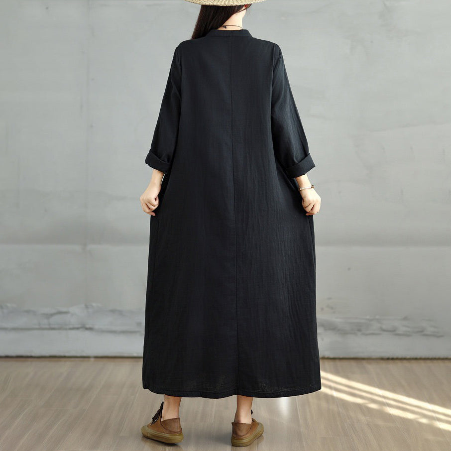 60%OFF⭐️期間限定【ワンピース】新作 文芸復古 ゆったり 長袖 ダブルレイヤー ガーゼ フレア ミディ丈 ロングワンピース【AHシリーズ】