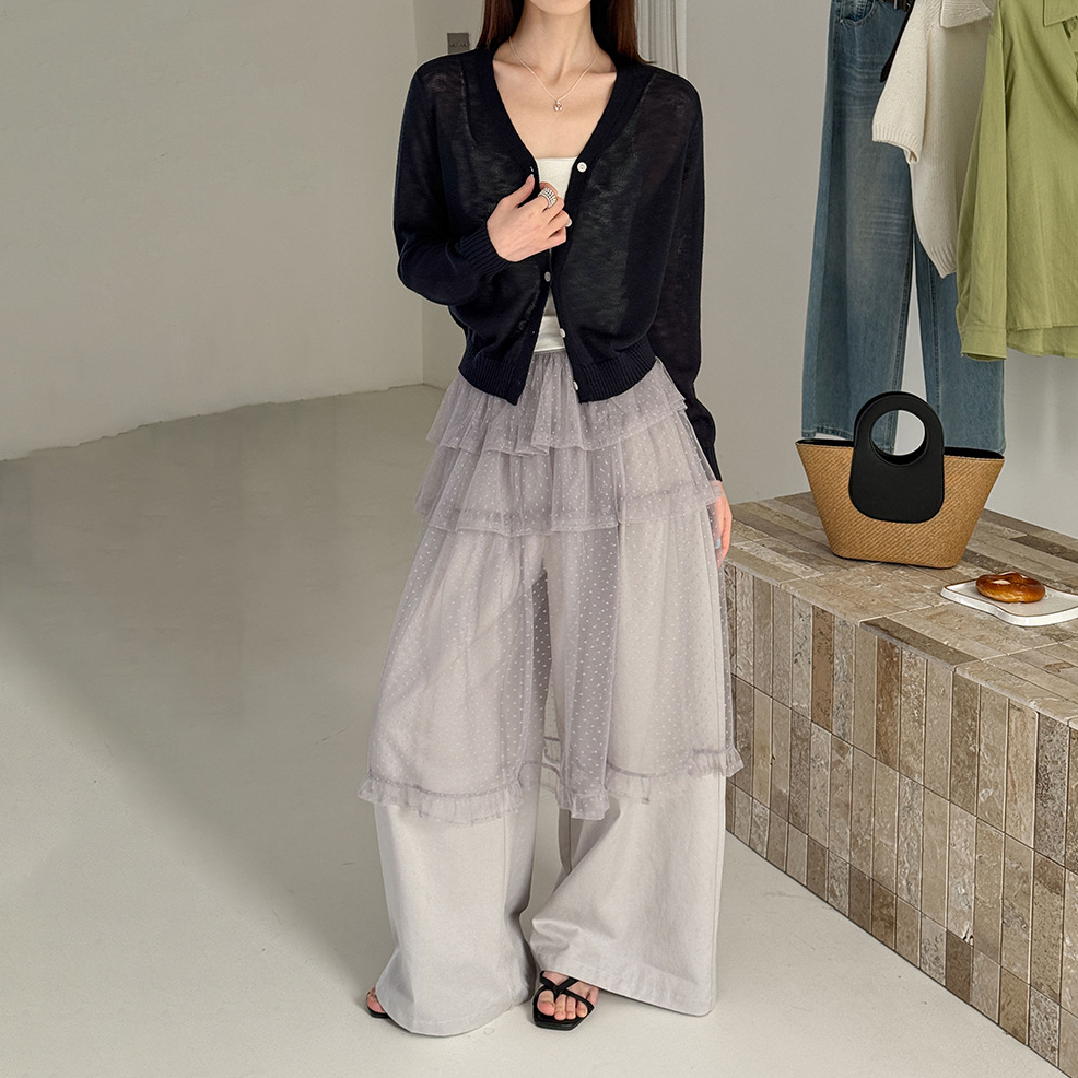 【トップス】Vネック ニットカーディガン レディース 春新作 薄手 長袖 ショート丈 無地 ゆったり 冷房対策【JZシリーズ】