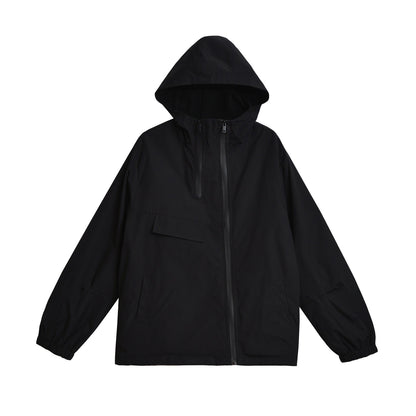【アウター】アーバンアウトドア風 ブラック 山系 塩系 ゆったり 機能性 フード付き 春秋新作 ジャケット レディース【FCシリーズ】