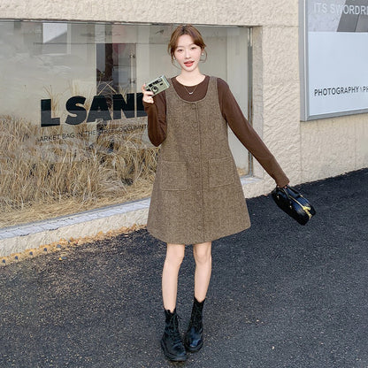 2点セット！【セットアップ】メラード ノースリーブ ウールワンピース レディース 秋冬新作 高級感 インナーワンピース【JZシリーズ】