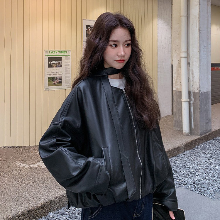 アウター】 アメリカンヴィンテージ風 PUレザージャケット ゆったり