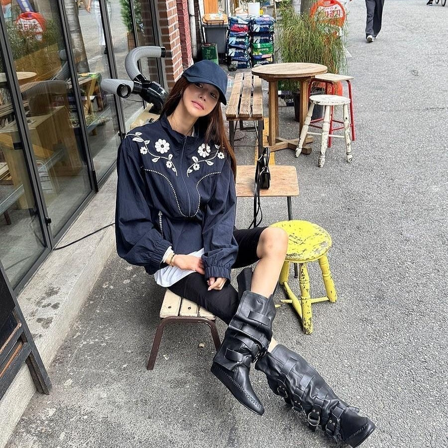 【アウター】春 秋 冬 レトロ 若見え 配色 刺繍 ジャカード  【JZシリーズ】