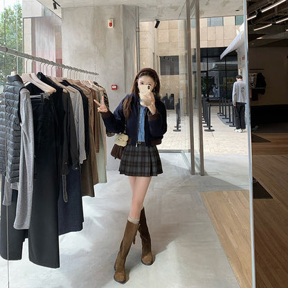 【シューズ】秋冬 新作 厚底 ラウンドトゥ ライダーブーツ レディース【15~20日発送】