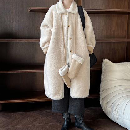 【アウター】春 秋 冬 ボア 手袋付き ムートン風 テーラードカラー コート 【JZシリーズ】