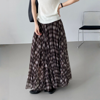 【ボトムス】春 秋 冬 夏 チェック柄 イレギュラー スカート 【SHシリーズ】