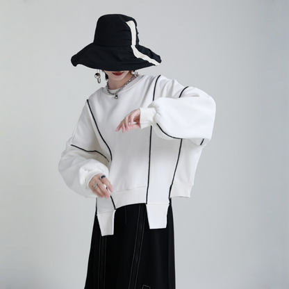 【トップス】春 秋 冬 切り替え ゆるリラックス パーカー【AHシリーズ】