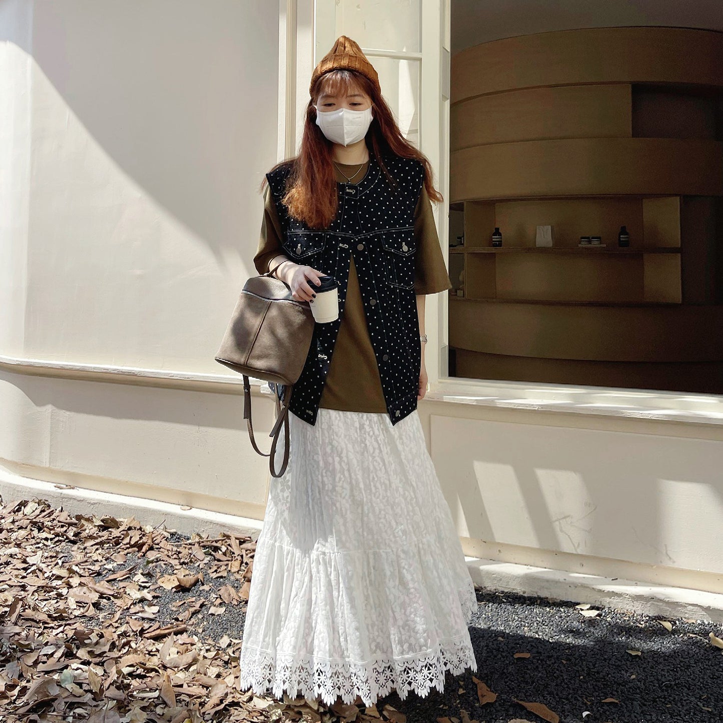 【ボトムス】 初秋新作 ロングスカート ふんわりフェミニン デザイン性 小众レース切り替えスカート