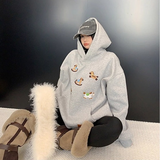 【トップス】 裏起毛 ポニー ポニー フード付き 春 秋 冬 フード付き パーカー 【FCシリーズ】