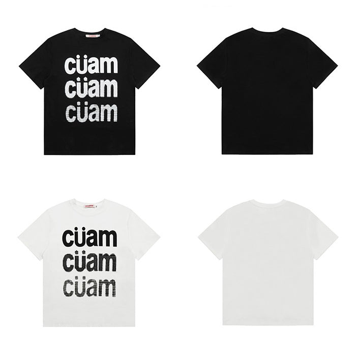 【トップス】カジュアル ロゴプリント クロップドショルダー 半袖Tシャツ【FCシリーズ】