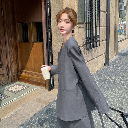 2点セット！【セットアップ】春秋にぴったりの通勤コーデ テーラードジャケット＋キャミワンピース 2点セット【JZシリーズ】【SNシリーズ】