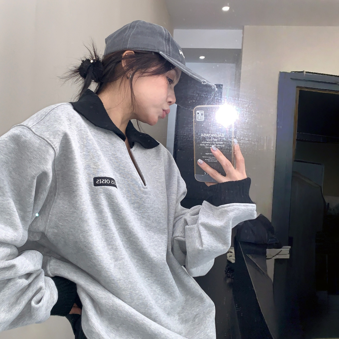 【トップス】春 秋 冬 リラックス感 切替 厚手 Vネック パーカー 【FCシリーズ】