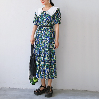 【ワンピース】夏 襟付き ウエストマーク フェミニンコーデ 半袖 ワンピース 【SHシリーズ】