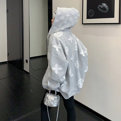 【アウター】フード付き レーザー刺繍 トレンド感 ジャケット 【FCシリーズ】