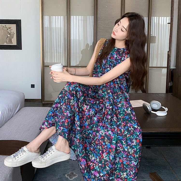 【ワンピース】ドーパミンカラー リラックス感 ユニーク ノースリーブ ワンピース 【SHシリーズ】