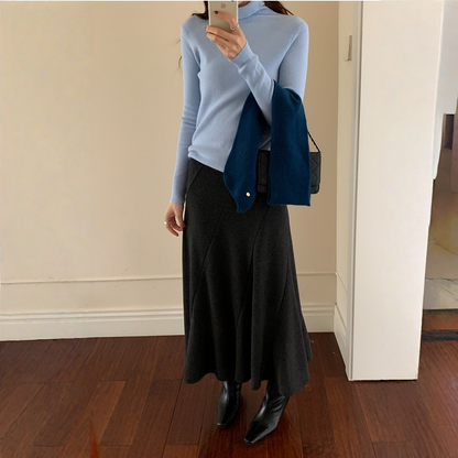 【ボトムス】春 秋 冬 フレンチ マーメイド 落ち感 ロングスカート 【JZシリーズ】