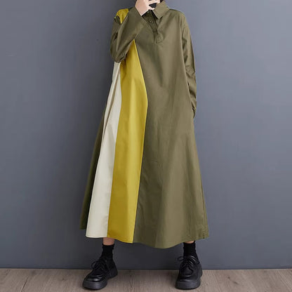 【60%OFF⭐️早い者勝ち】【ワンピース】ゆったり 大きいサイズ ピンチバック チュニックドレス シンプル カジュアル 通勤 スウィート 長袖 ワンピース【JZシリーズ】