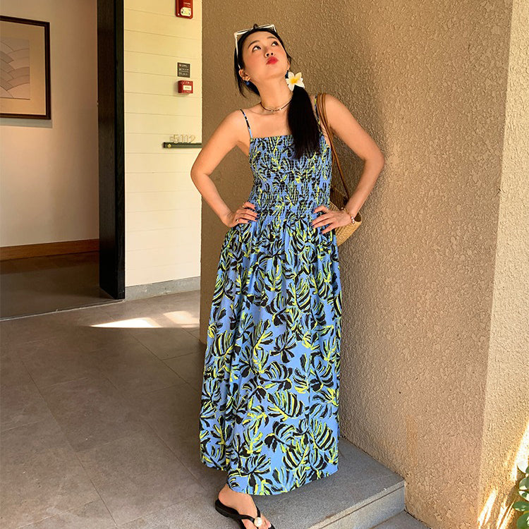 【ワンピース】花柄×リゾート感たっぷり ノースリーブワンピース 夏 大人気トレンドアイテム【SHシリーズ】