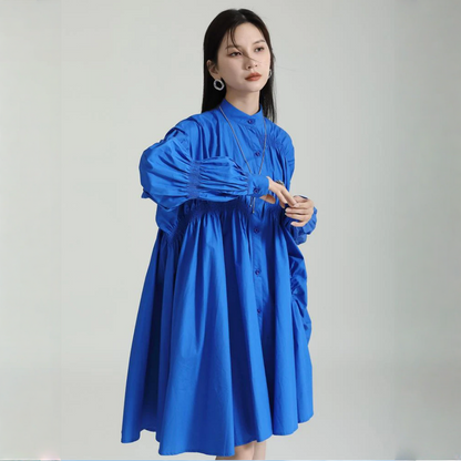 【ワンピース】春 秋 冬 パフスリーブ ルーズ 特別デザイン 長袖 ワンピース 【AHシリーズ】