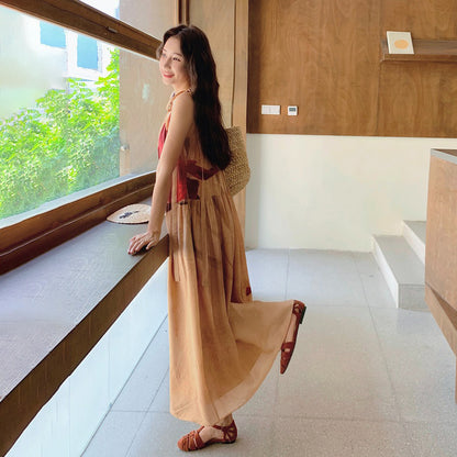 🔥爆売れ中【ワンピース】夏 リゾート風 ゆったりシルエット ノースリーブワンピース【SHシリーズ】