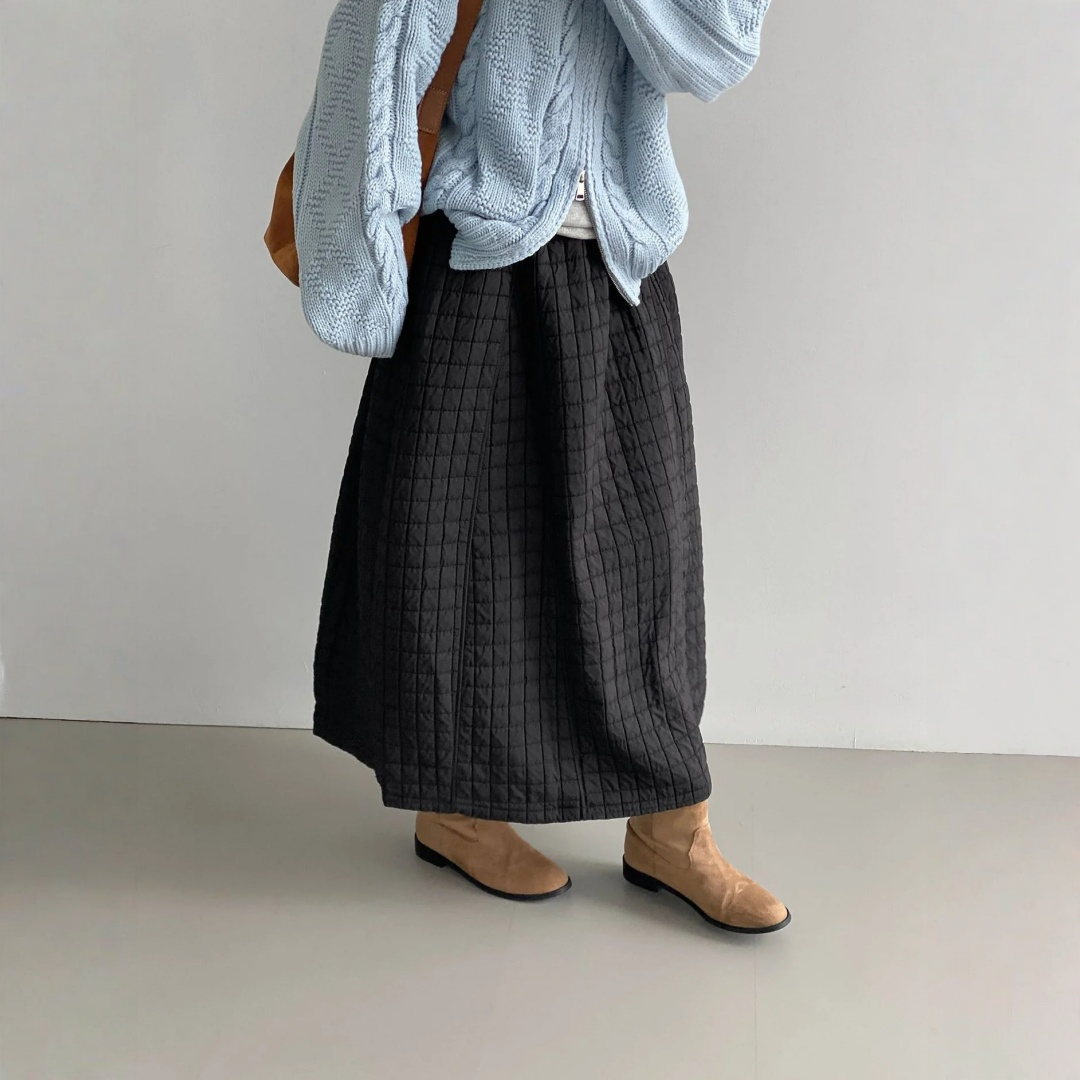 【ボトムス】ウエストゴム コットン風  厚手 バルーンスカート【JZシリーズ】