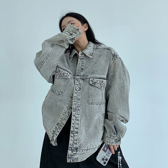 【アウター】アメリカンヴィンテージ風 ヴィンテージ加工 ショートデニムジャケット レディース【FCシリーズ】