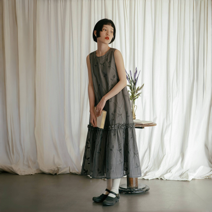 【ワンピース】夏 和風刺繍 ノースリーブワンピース 【SHシリーズ】