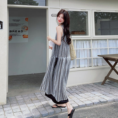 【ワンピース】ボヘミアン風ツイード調 ノースリーブワンピース 【SHシリーズ】