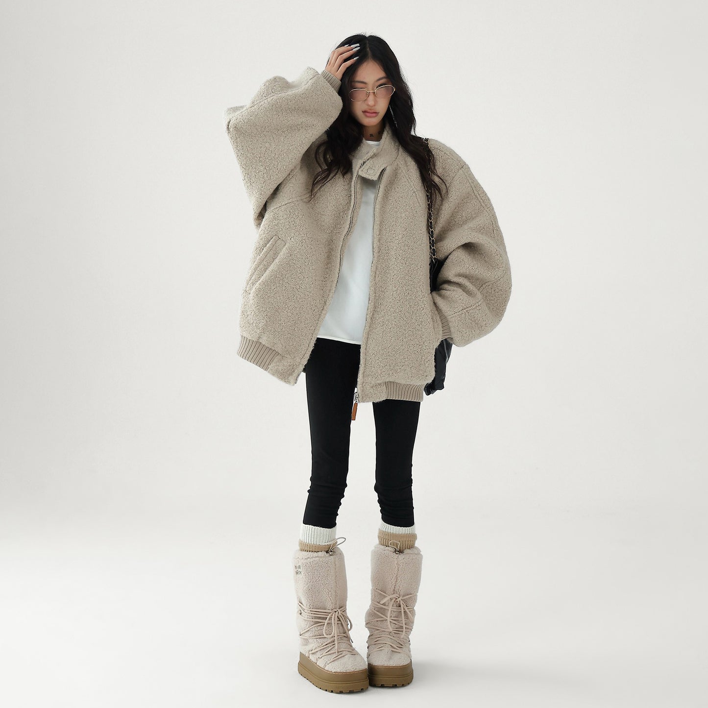 【アウター】ふわもこ×高見え⭐スタンドカラー 綿入れコート レトロ ゆったり中綿ジャケット 【FCシリーズ】