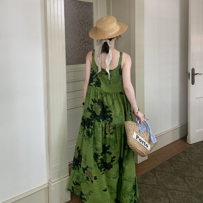 【ワンピース】夏新作 高見え ゆったり カジュアル ノースリーブワンピース【SHシリーズ】