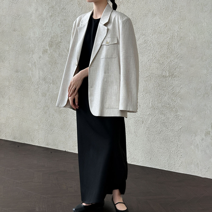 【アウター】フレンチ風 ポケット付きスーツジャケット レディース 秋新作 オーバーサイズ カジュアルアウター【SNシリーズ】