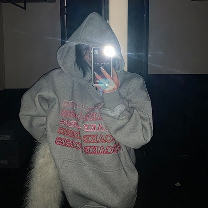 【トップス】裏起毛 刺繍 3D立体 春 秋 冬 フード付き パーカー 【FCシリーズ】