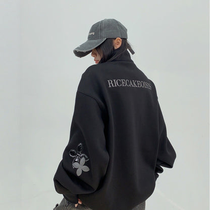 【トップス】パッチレザー付きの ヘビーウェイト 春 秋 冬 スタンドネック パーカー 【FCシリーズ】