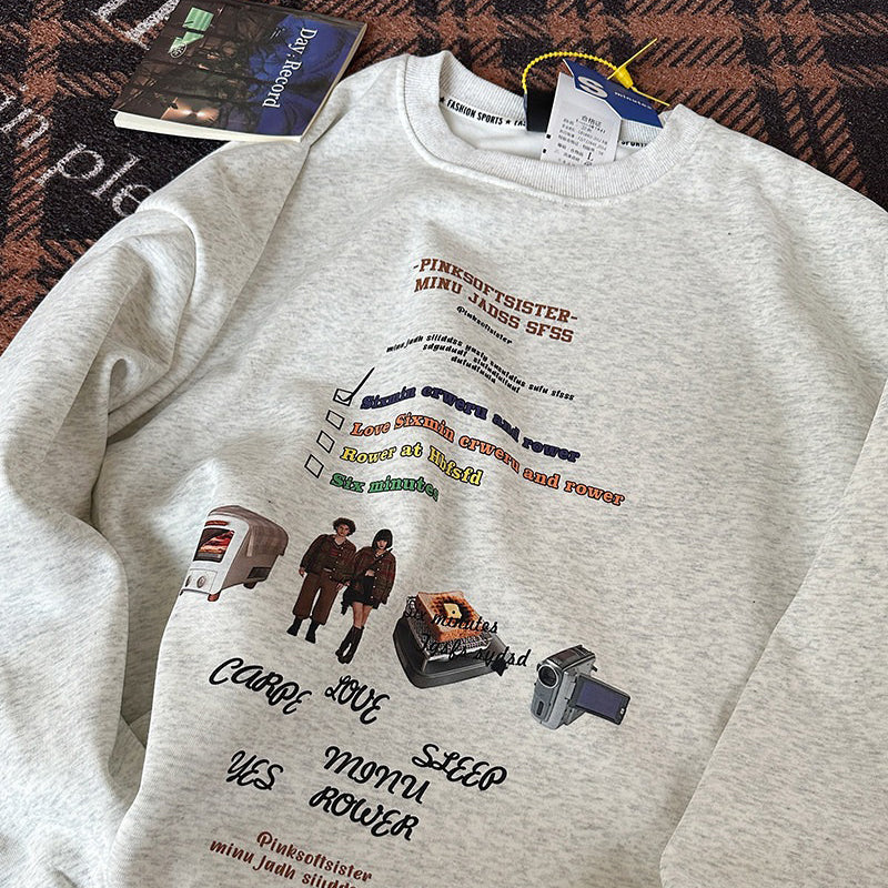 【トップス】カジュアル アメリカン ヴィンテージ クルーネック スウェット レディース ユニセックス オーバーサイズ パーカー【FCシリーズ】