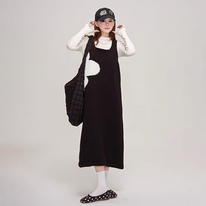 【ワンピース】💎エレガント＆高級感 ノースリーブワンピース 秋冬 レディース フレンチ風 ベストワンピ 【JZシリーズ】