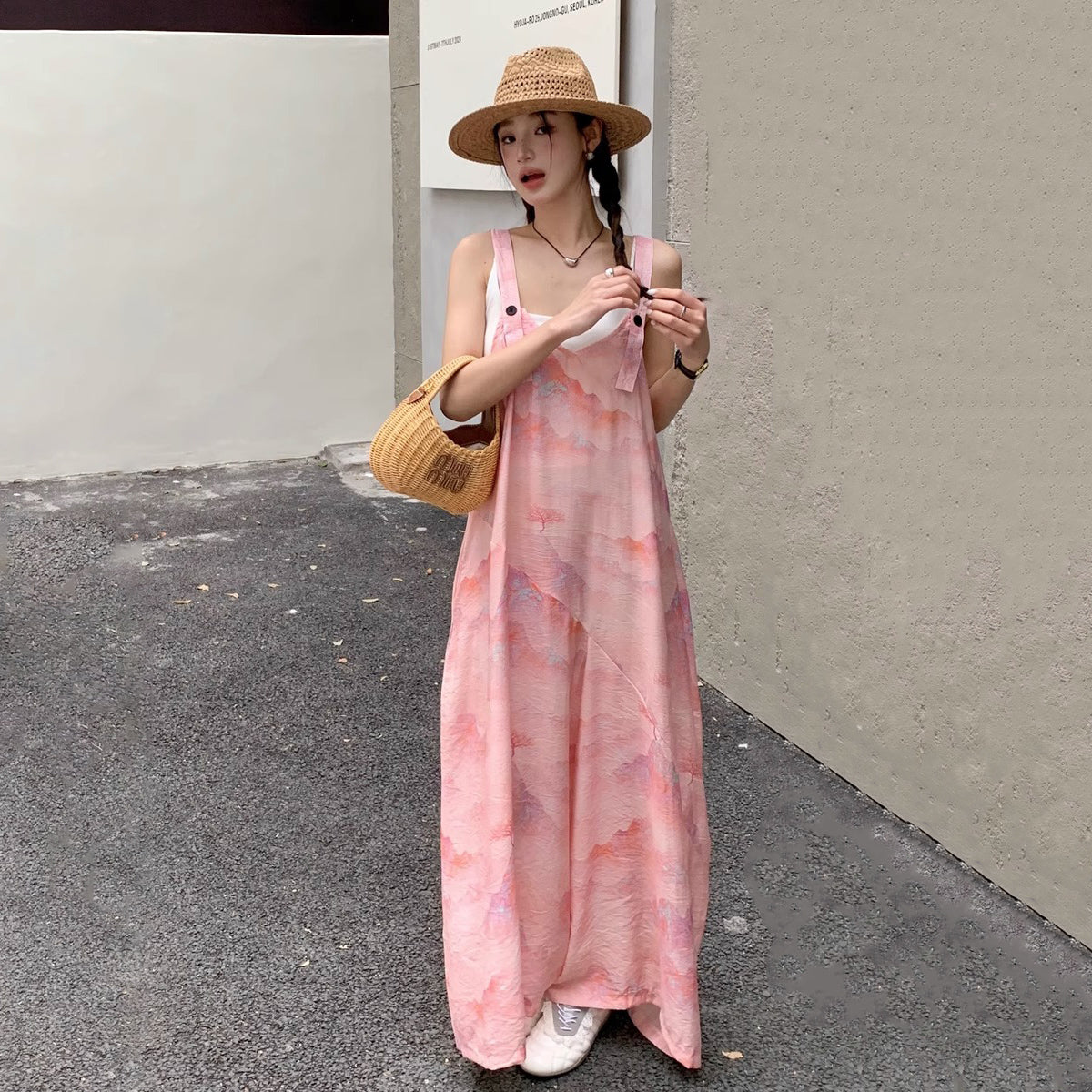 【ボトムス】夏新作 ゆるっと高腰デザイン 体型カバー抜群 着回し自在 オールインワン【SHシリーズ】