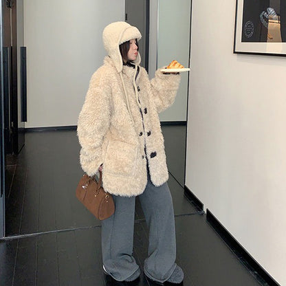 【アウター】♡両面着られる！スエード調 厚手ジャケット レディース あったか冬コート【FCシリーズ】