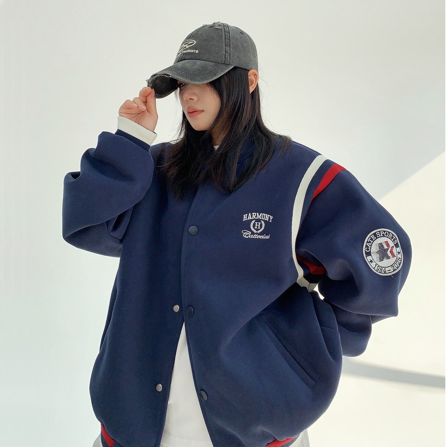 【10～20日内発送】【アウター】切り替え 刺繍 春秋 ジャケット 【FCシリーズ】