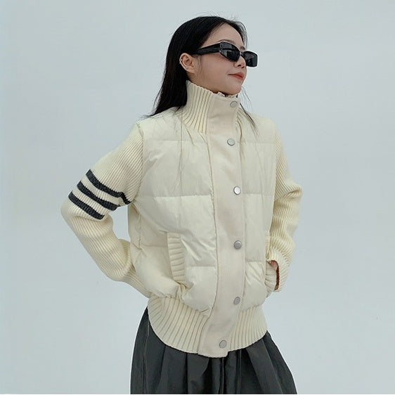 【アウター】春 秋 冬 切り替え スタンドカラー ダウンジャケット 【FCシリーズ】