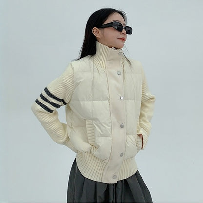 【アウター】春 秋 冬 切り替え スタンドカラー ダウンジャケット 【FCシリーズ】