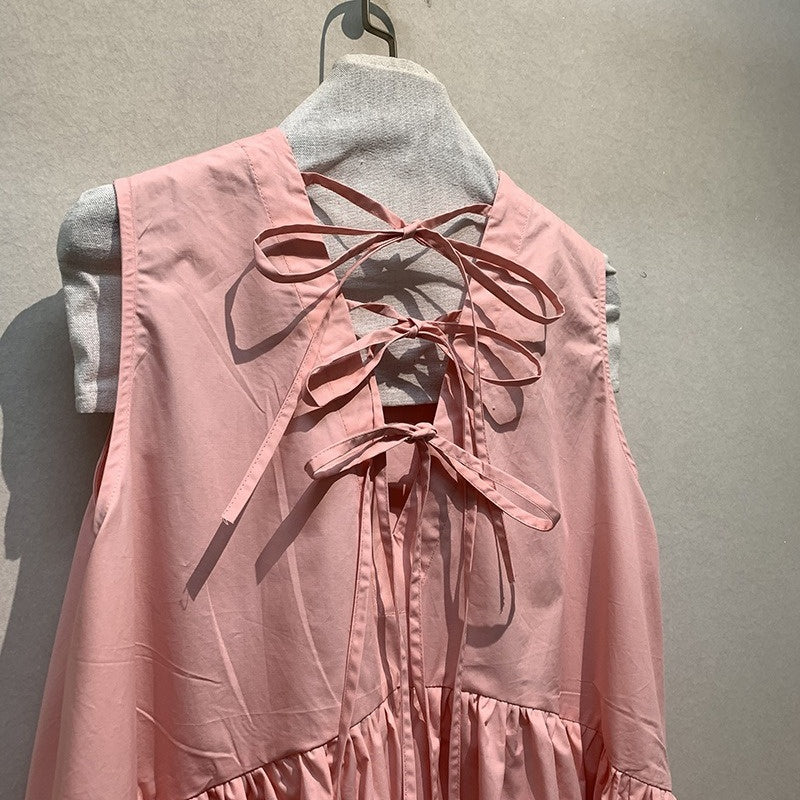 【ワンピース】夏 フランス風 ロマンチック 体型カバー ロング ノースリーブ ワンピース 【JZシリーズ】