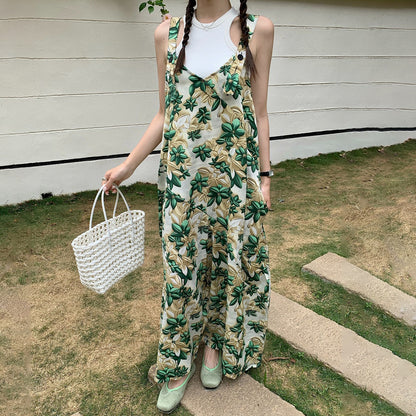 【ボトムス】フレンチリゾート風 夏 Vネック 清涼感 オールインワン【SHシリーズ】