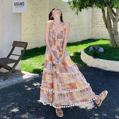 2点セット！【セットアップ】ヴィンテージエレガンス リゾート風 カーディガン＋ノースリーブワンピース セット【SHシリーズ】