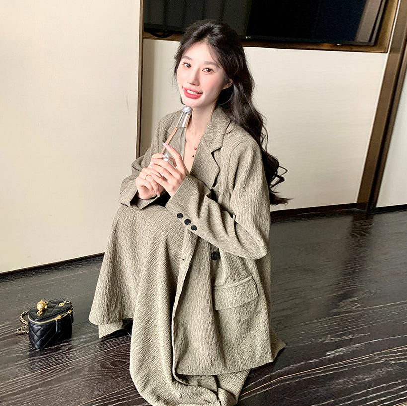 2点セット！【セットアップ】おしゃれ高級感 スーツジャケット ＋ワンピース レディース 秋 2025新作 気質＆トレンド ロングワンピース【JZシリーズ】