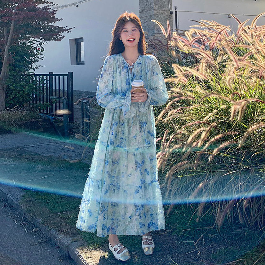 【ワンピース】フレンチロマンチック エレガンス リゾート風 日焼け防止 長袖ワンピース【SHシリーズ】