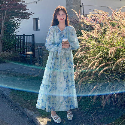 【ワンピース】フレンチロマンチック エレガンス リゾート風 日焼け防止 長袖ワンピース【SHシリーズ】