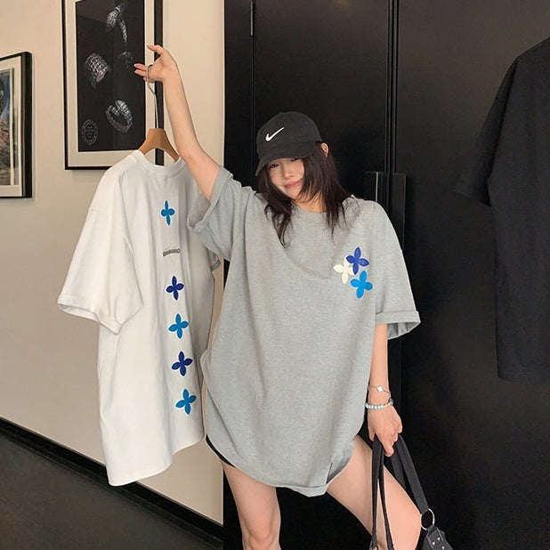 【トップス】アメリカンレトロ パッチ刺繍 コットンTシャツ 【FCシリーズ】