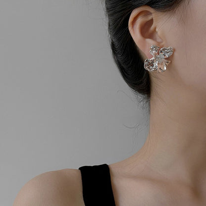 【🎁 B2G1｜先行スタート！】【グッズ】フラワーモチーフピアス｜小顔見せ×個性派デザイン｜韓国風トレンドアクセサリー