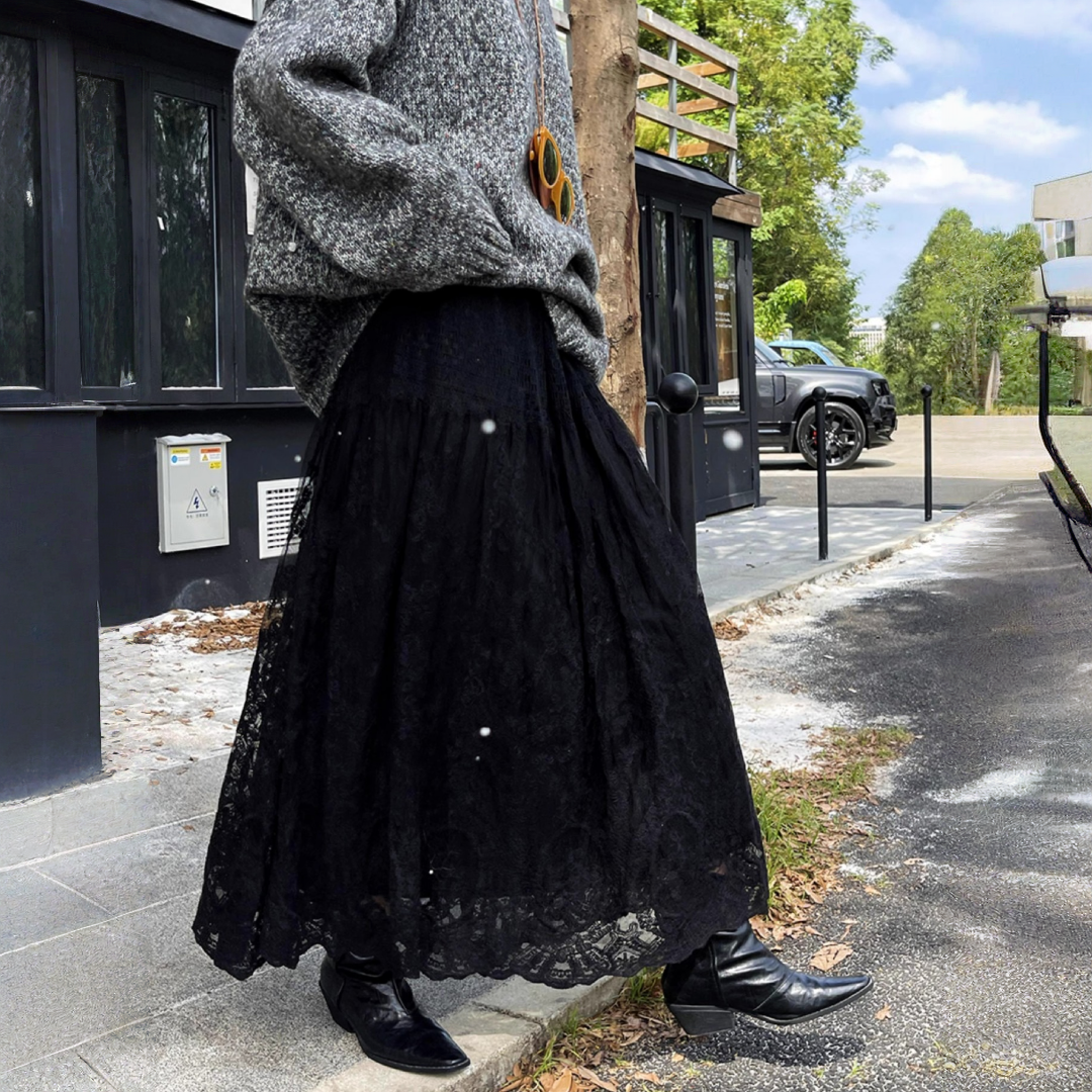 【ボトムス】春 秋 冬 レース  ハイウエストフェミニン スカート 【JZシリーズ】